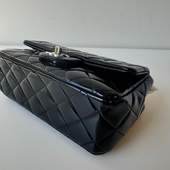 Chanel cf mini rectangle flap bag patent black - Picture 5 of 10